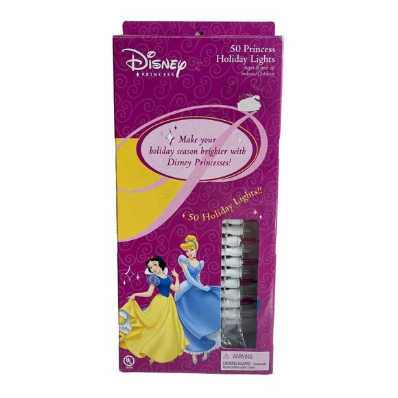 Disney Princess 50 Bulb Multicolor Holiday Light Christmas Plug In Strand - Picture 1 of 3